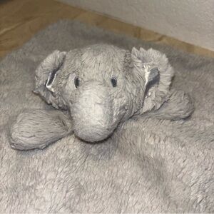 Kellytoy Elephant Security Blanket Baby Lovey Rattle Gray Plush K Luxe Satin Ear